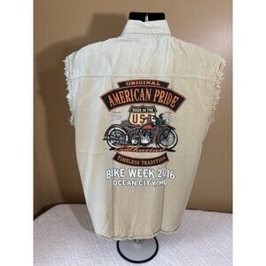 Original American Pride USA Made Ocean City MD 2016 Bike Week 2 Sided Tee Size L